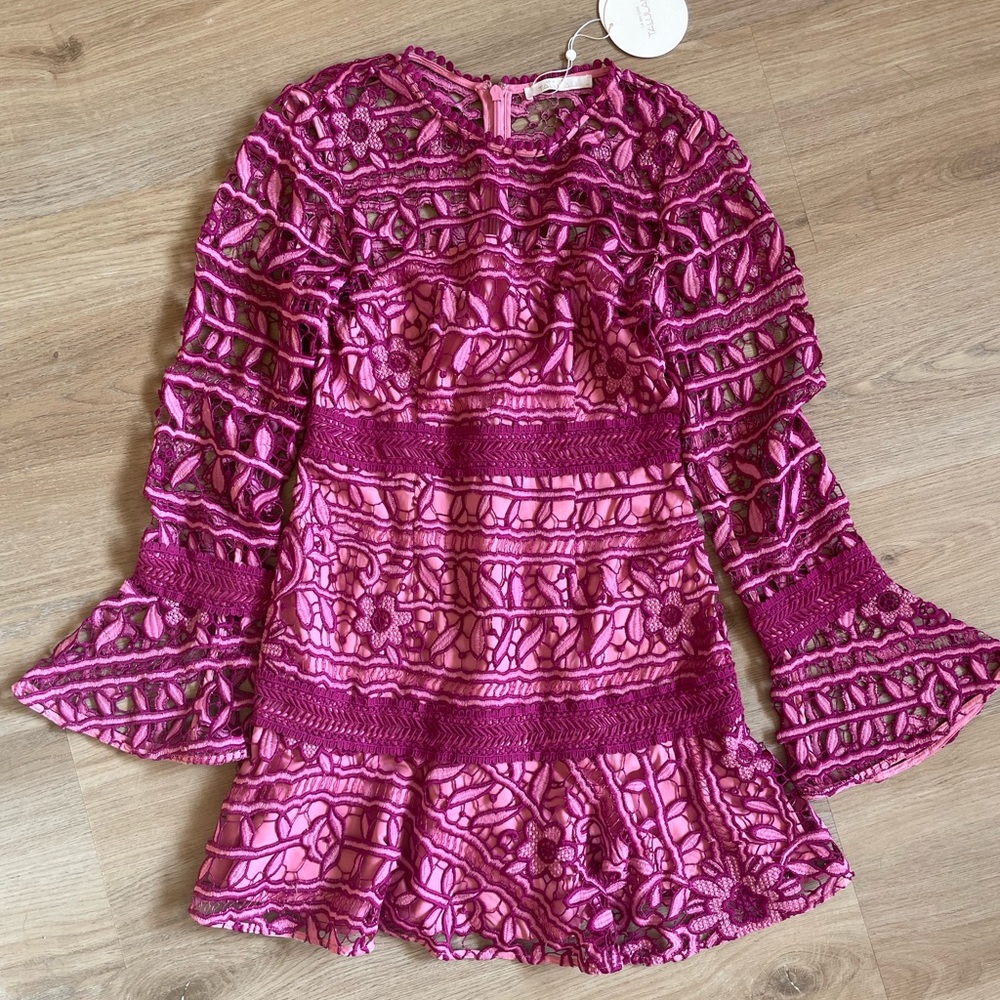NWT TALULAH Magenta Lace Dress Size Medium